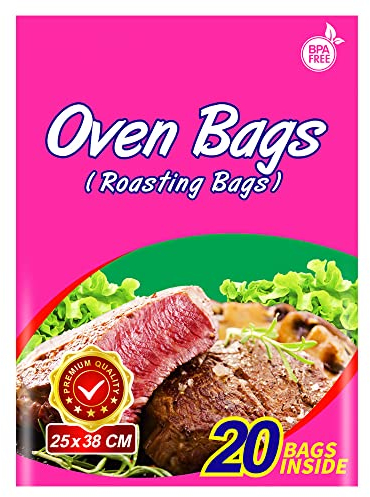 20Counts Oven Bags, Cooking Roasting Bags for Meats Chicken Fish Vegetables (10×15 inch)