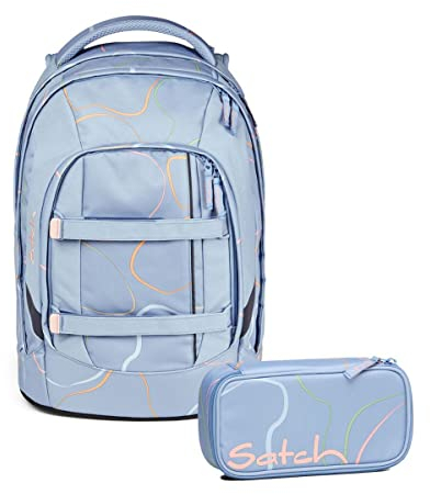 Satch Pack Schulrucksack Set 2tlg. mit Schlamperbox (Vivid Blue)