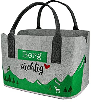 GMD Living Filztasche 'Bergsüchtig' in grau & grün