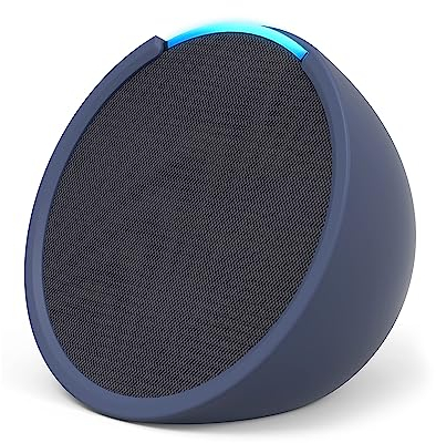Echo Pop | Altoparlante Bluetooth intelligente con Alexa, compatto e dal suono potente | Antracite + custodia per Echo Pop Made For Amazon (modello 2023), Blu