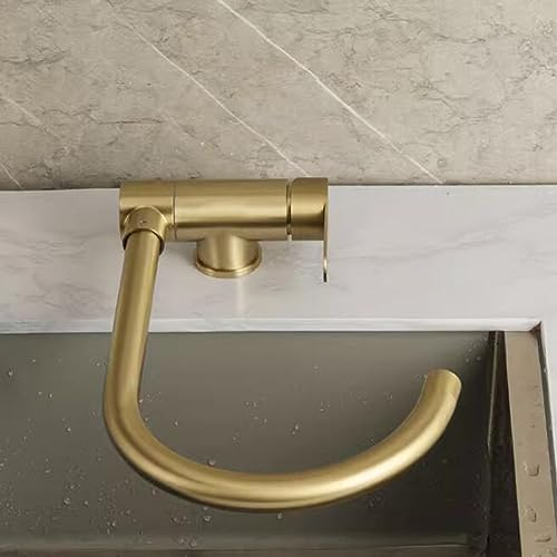 Gebürstetes Gold Vorfenster Küchenarmatur Klappbar Mischbatterie Küche Edelstahl Wasser Kalt und Heiß Küchenspüle Wasserhahn-A