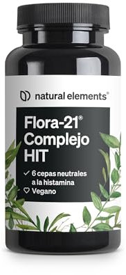 natural elements Flora 21® HIT Kulturen Komplex – 6 Bakterienstämme Laktobazillen und Bifidobakterien – 60 magensaftresistente Kapseln – Laborgeprüft, vegan, hochdosiert und in Deutschland produziert