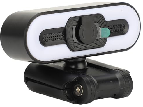 Plyisty Webcam 4K, Webcam USB 3840 X 2140, Microphone intégré, Lumière D'appoint, Caméra Web D'ordinateur USB pour Le Streaming, l'enseignement en Ligne, Les Appels Vidéo