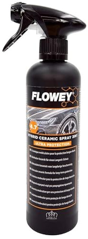 Flowey 4.7 Hybrid Ceramic Spray SiO2-3in1 Nano Tech Versiegelung für Auto - mit herausragender wasserabweisender Wirkung - Sprühwachs - Antistatik Formel 500ml