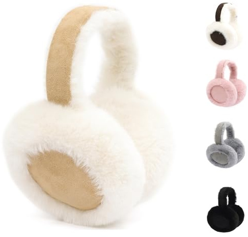 Winter Ear Warmers, Fluffy Warm Earmuffs Ear Covers Cold Weather, Cute Foldable Outdoor Ear muffs For Women Girls