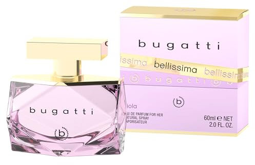 bugatti Bellissima Viola Perfume Mujer 60 ml I Eau de Parfum Sensual Elegante Mujer con elegante frasco I Combinación refinada de violeta, rosa, frambuesa y almizcle I perfume fresco y floral para