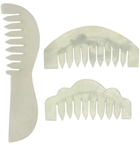 Baluue 3pezzi Pettini Massaggio Naturale Di Pettini Per Dei Fiorito Mezza Strumento Di Rilassamento Per Donne e Auto-massaggio Design Elegante e Sicuro