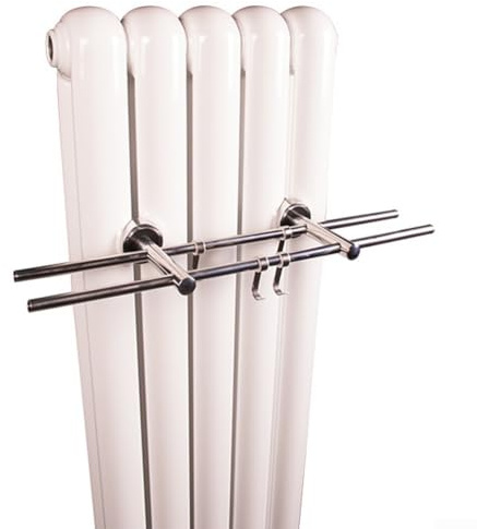 ZAMETTER Appendiabiti per termosifone, barra porta asciugamani da bagno, in acciaio inox, per la casa (50 cm)