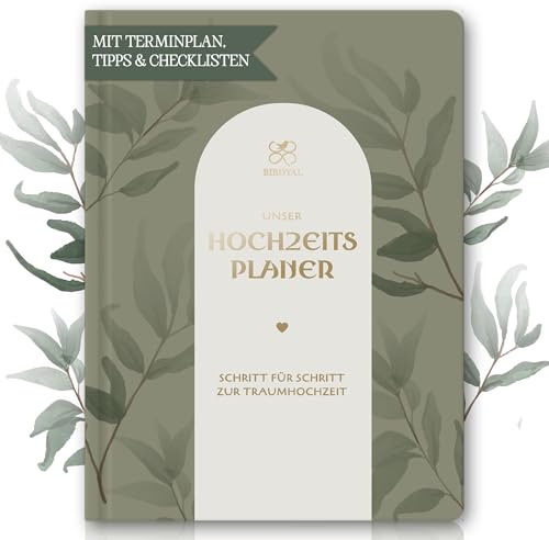 Hochzeitsplaner Deutsch A4 | 180°-Aufschlag - Ohne Andrücken flach öffnen | 160 Seiten Wedding Planner mit Terminplan, Checklisten, Tipps & Kalender | Hochzeitsplaner Buch für Verlobungsgeschenk