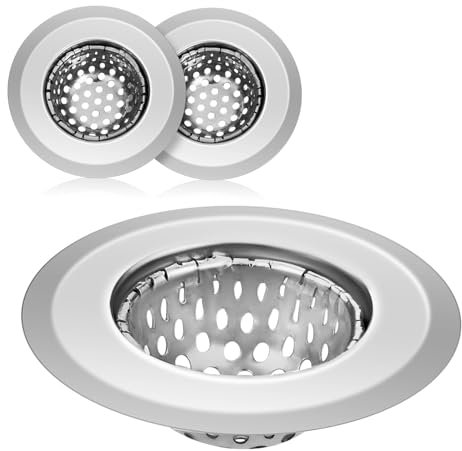Gadpiparty 3pcs Stainless Steel Filter Sink Strainer Basket Mesh Kitchen Sink Drain Strainer Bathroom Filter Mesh