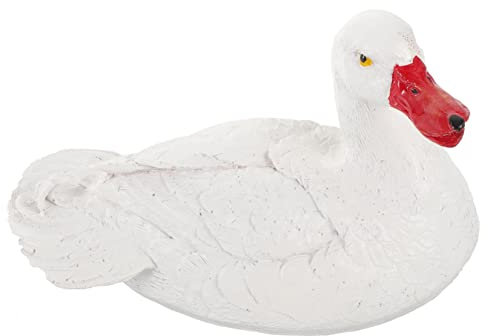 Kisangel Entenstatue Teichdekorationen Gartenteichdekoration Tiermodellierung Dekoration Schwan Gartenskulptur Schwanenmodell Schwanenstatue Denker Frosch Schwan Simulierte