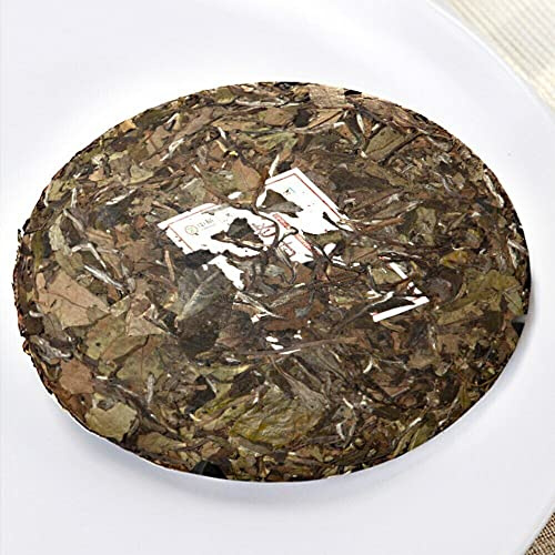 HELLOYOUNG 357g Gâteau de thé Pu'er blanc classique d'arbre ancien naturel chinois Feuilles de thé naturelles et biologiques artisanat traditionnel avec un goût moelleux et doux