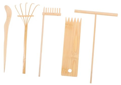 VICASKY 5Pcs Miniature Zen Garden Tools Sand Table Rakes for Creative Lightweight Accessories for Relaxation and Meditation