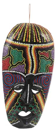 MAGICLULU Máscara Tribal Decorativa Artesanal Africana Escultura de Madera Adorno de Pared Único Aleatorio