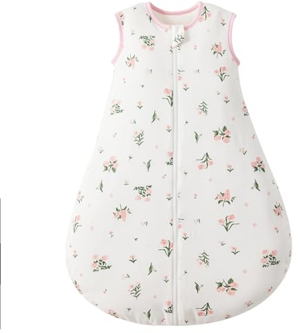 Duomiaomiao Sovsäck baby året runt, bomull baby vintersovsäck vinter, pojke 100 % bomull nyfödd, flicka sovsäck 1,5 r-värde, varm nyfödd, andningsbar vinterflicka (XHDD-M