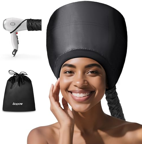 Hooded Hair Dryer for Deep Conditioning - Headband Integrated Hair Bonnet Diffuser Cap Speeds Up Drying Time Adjustable Hair Dryer Caps Safety at Home Fast Drying Portable