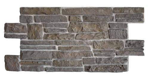 3D Wandpaneele in Steinoptik Anthrazit Sandstein – PU Wand- & Fassadenverkleidung Piedra Amerillo – 112×59 cm – Für Innen & Außen – Wärmedämmend & Schlagfest