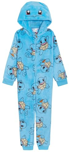 Enfants Pokémon Combinaison Filles Garçons Déguisement Tout en Un avec Robe Capuche Pyjama à Capuche 3D en Polaire Vêtement de Détente Zippé, 13 ans
