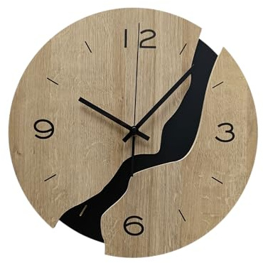STYLER Wanduhr Billy 36 cm | Lautlose Uhr aus Holz Made in EU – inklusive Wandaufhängung – Wanduhr ohne Tickgeräusche mit Metallzeiger | Wohnzimmer Schlafzimmer Flur Küche | Loft Modern Minimalismus