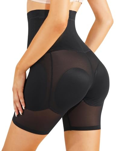 Junlan Bragas Levanta Glúteos para Mujer con 4 Almohadillas Removibles, Panty Reductor sin Costuras, Control Abdomen, Push Up Body Shaper – Faja Moldeadora Cadera
