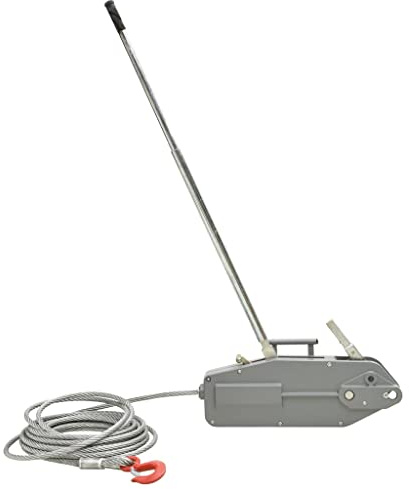 Kaloriko Cable de 3200 kg de aluminio y acero, 20 m de cable con gancho, cabrestante forestal de mano para levantar, tirar de montañas, compacto, ligero, para coche, barco, tractor, taller, etc