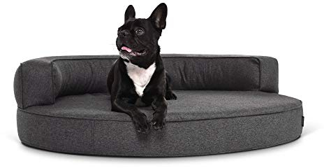Mypado Hundebett Atlanta Silverline Liegefläche Schaumstoffflocken-Polyesterwatte-Mix (90 x 70, anthrazit)