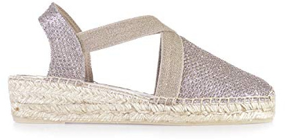 Espadrille Vegan pour Femme en Tissu - VELINO Platine, 37 EU