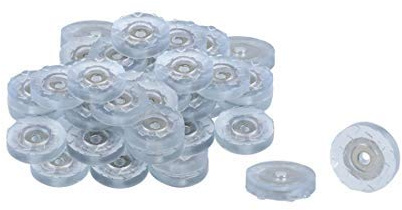 34 unidades de 25 mm redondas de goma con patas de metal arandela para muebles, mesa, armario, patas, almohadillas antislip para suelo
