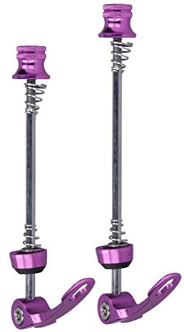 RiToEasysports Pack of 2 Quick Release Skewers, Ultralight Front & Rear Bike Quick Release Skewers for Mountain Bicycle, Bike Wheel Quick Release Skewers (Purple) Bicycle and Spare Parts Ride