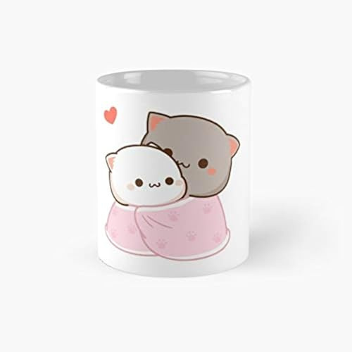 Peach and Goma, Steinzeug Keramik, Cuddling – Mochi Cat Klassische Tasse Bestes Geschenk Lustige Kaffeetassen 325 ml Best Oz | Cuddling Mochi Cat Design, Klassische Tasse, Lustige Kaffeetasse, Geschenkartikel