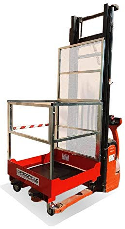 Panier Porte-Personnes PISCOPIELLO PONTEGGI SRL Noir pour Transpalettes Électriques Mono, 300 kg, Acier, Industriel