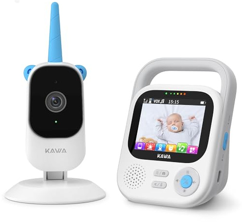 KAWA Babyphone mit Kamera, 5 Zoll 720P HD Bildschirm, Tonalarm, 300m reichweite, ohne WLAN und APP, 4000mAh Akku, Splitscreen, Gegensprechfunktion, Nachtsicht, VOX-Modus, Schlaflieder, Babyphone, S6