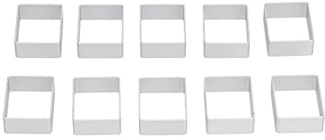 Juego de Cortadores de Galletas, 10 Piezas Cortadores de Galletas, Resistente, Duradero, Rectángulo Pequeño, Formas de Cortador Galletas Acero Inoxidable, Moldes para Hornear Pan Sándwich para Niños