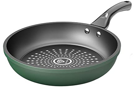 KUCOCOSNEH Sartén antiadherente Sartén antiadherente Sartén de cocina Hierro para gas Inducción Eléctrica Hornillos Verde