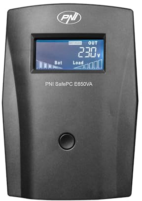 UPS PNI SafePC E650VA, Potencia 390W, 1.8A, Salida 2 x 230V, Pantalla LCD