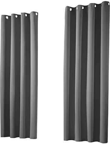 heimtexland ® Thermo- Verdunkelungsgardine Ösenschal Vorhang Verdunkelnd Isolierend Blickdicht Verdunklungsvorhang HxB 245x135 Dunkelgrau Typ139