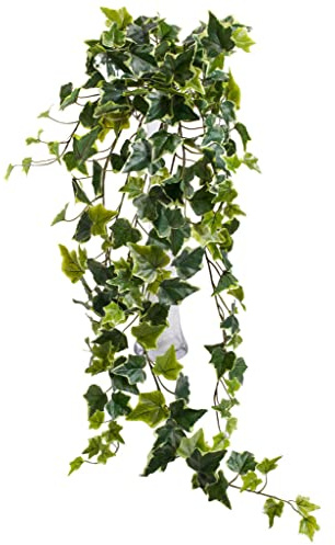 Botanic-Haus künstlicher Efeu Hängebusch, Kunstpflanze Holland Efeu ca. 86 cm lang, Farbe: grün-Creme