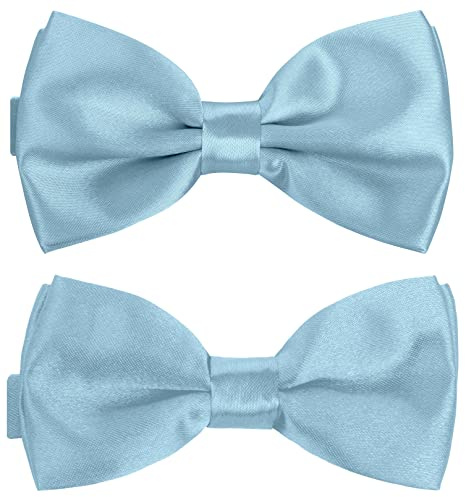 BomGuard Set socio papillon uomo + papillon bambino,azzurro
