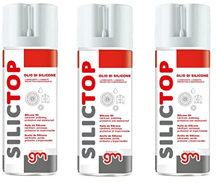 MagazziniGM SILICTOP, Olio di Silicone Spray Multifunzione, Lubrificante Tapis Roulant, Protezione Idrorepellente, Antistatico, per Meccanica e Guarnizioni, 400ml (3)