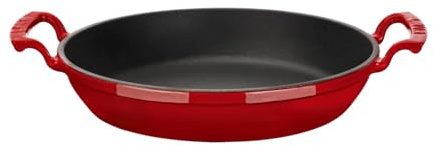 LAVA Gusseisen Rundpfanne Gusseisen massiv mit Doppelgriff Durchmesser (Ø) 24cm Rot
