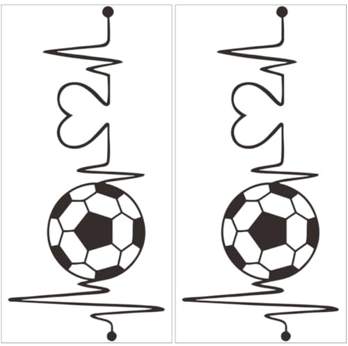Abaodam Fußball Wandaufkleber Selbstklebendes Wandtattoo Heartbeat Line | football aufkleber Für Jungenzimmer Abnehmbar, Schlafzimmer Wohnzimmer Laden Büro Und Glatte Oberflächen 59 X 29 Cm