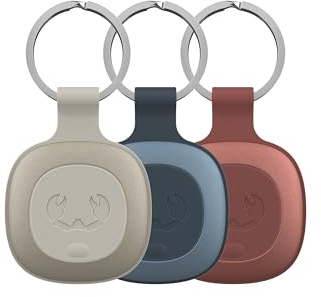 Fresh 'n Rebel Smart Finder - Funktioniert mit Apple Wo Ist? (IOS), Schlüsselfinder mit Lautsprecher, Smart Tag, IP67 Staub- und wasserdicht, (Silky Sand, Dive Blue, Safari Red, 3-Pack)