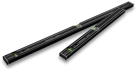 STABILA 80 AS Dark Shadow Lot de 2 niveaux à bulle 60 cm/100 cm, revêtement anthracite mat, profil en aluminium renforcé, butées antidérapantes intégrées, fabriqué en Allemagne