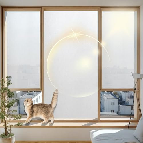 Milchglasfolie Selbstklebend Fenster 100 x 360 cm, Sicherheits Schutz Splitterschutz, Wasserdicht Realistische, Kein Kleber, Selbstklebende Fensterfolie Blickdicht, weiß matt