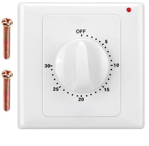 HomeVortex Interruttore meccanico con conto alla rovescia, prese temporizzate, interruttore di controllo del timer domestico, per elettrodomestici (temporizzazione 30 minuti)