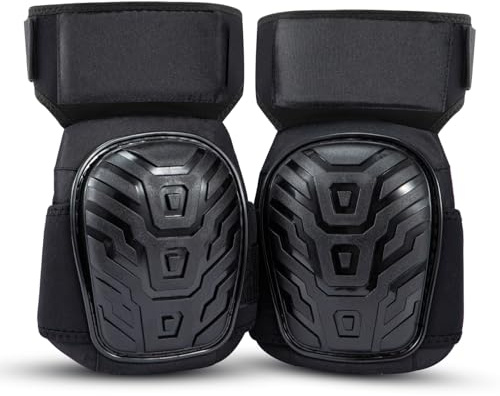 Dhouse Knee Pads with Heavy Duty Foam Padding and Gel Cushion for Work,Gardening & Construction Knee Pads for Men and Women (Black)