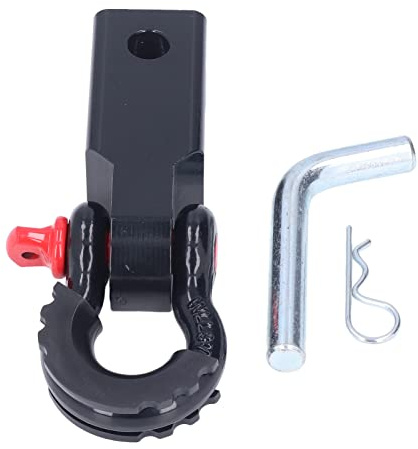 Obetuens Récepteur d'attelage Universel de 2 Pouces Kit de récupération de remorquage Robuste pour Les camions, SUV, UTV, véhicules 4x4 - Support d'attelage en Acier avec Broche de (Noir)