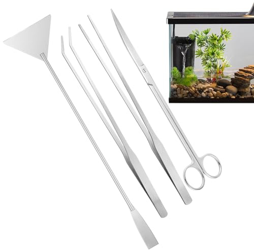 Terrarium Reinigungszubehör - Terrarium Pflanzen Scheren Set - Rostfreies Aquarium Zubehör Scheren Set Zum Schneiden Pflanzen Algen Pflege