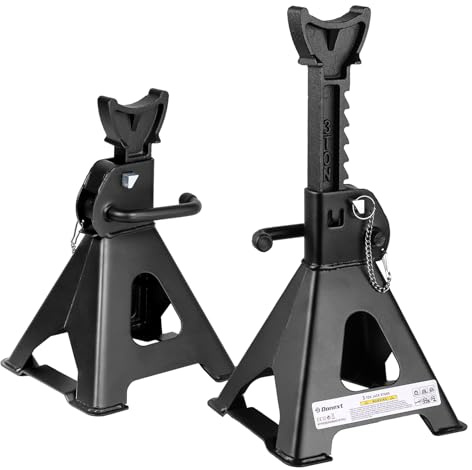 Donext Jack Stands, 3 Ton (6,000 lbs) Capacity Car Jack Stands Double Locking, 11.4-16.54 Adjustable Height, Car Stand for Lifting, Black, 1 Pair