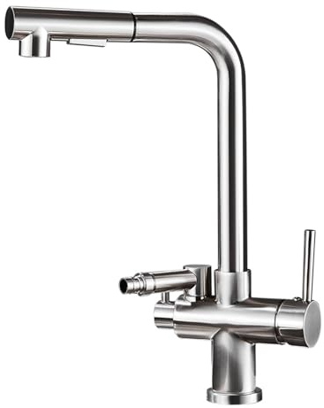 Mitigeur Cuisine avec Interface Lave Vaisselle Poignée Robinet de Cuisine Laiton-Brossé